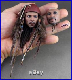 1/6 HOT TOYS DX15 Pirates of the Caribbean Jack Sparrow Figures Head Sculpt Set