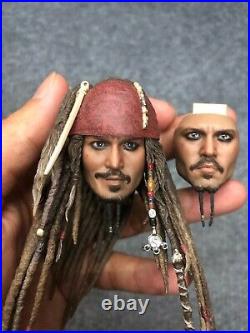 1/6 Hot Toys DX06 Pirates Of The Caribbean Jack Sparrow Head Sculpt Face Figure