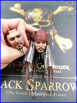 1/6 Jack Sparrow Head Sculpt Figure Hot Toys HT DX15 Pirates of the Caribbean