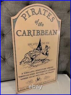 16x28 Disneyland Pirates Of The Caribbean 1967 Attraction 50th Sign Prop POTC
