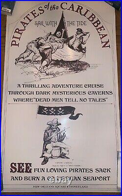 1967 Pirates of the Caribbean 28x48 Poster Original Style Rare 50th POTC Disney