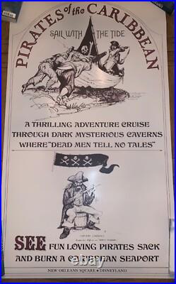 1967 Pirates of the Caribbean 28x48 Poster Original Style Rare 50th POTC Disney 1967 Pirates of the Caribbean 28x48 Poster Original Style Rare 50th POTC Disney