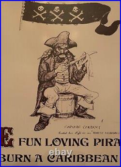1967 Pirates of the Caribbean 28x48 Poster Original Style Rare 50th POTC Disney 1967 Pirates of the Caribbean 28x48 Poster Original Style Rare 50th POTC Disney