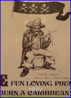 1967 Pirates of the Caribbean 28x48 Poster Original Style Rare 50th POTC Disney