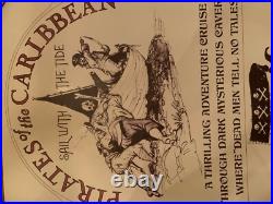 1967 Pirates of the Caribbean 28x48 Poster Original Style Rare 50th POTC Disney
