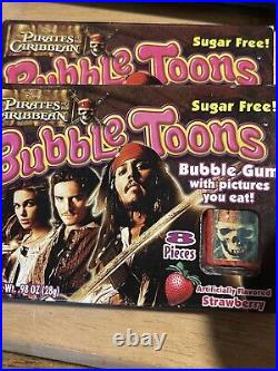 2 Bubble Toons Pirates of the Caribbean Advertising Gum 2 Full Packages Expired