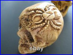 2 Ea. Vintage Randotti Medium Skull & Spider Skull Both Still Glows In The Dark