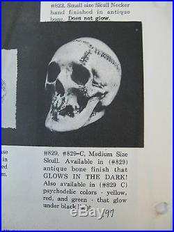 2 Each Vintage Randotti Medium Skulls # 829 Both Still Glows In The Dark