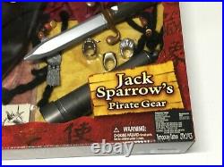 2007 PIRATES OF THE CARIBBEAN playset CAPTAIN JACK SPARROW's Pirate Gear, 10 p