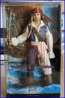 2011 Barbie Collector Pirates of the Caribbean Captain Jack Sparrow Doll New
