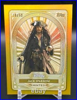 2025 Topps Mint Disney Jack Sparrow Gold #100 Pirates of the Caribbean Gold /50