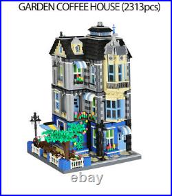 2313PCS City Street Creator Garden Coffee Shop Building Blocks Brick Model Toy