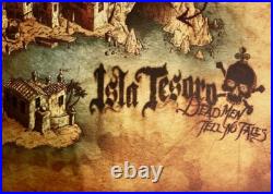 24x36 Pirates of the Caribbean Isla Tesoro Disneyland Map Giclee 24x36 Pirates of the Caribbean Isla Tesoro Disneyland Map Giclee