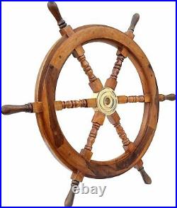 30''. Wooden Ship Wheel