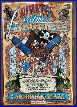 36x54 Poster Pirates of the Caribbean 1982 Walt Disney World Redhead FULL SIZE
