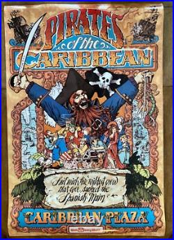 36x54 Poster Pirates of the Caribbean 1982 Walt Disney World Redhead FULL SIZE