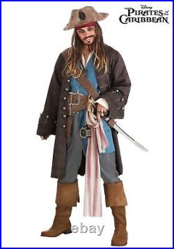 Adult Disney Pirates of the Caribbean Captain Jack Sparrow Costume SIZE M (Used)