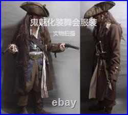 Adult Jack Sparrow Costume Pirates of the Caribbean Cosplay Outfits Halloween