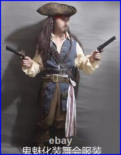 Adult Jack Sparrow Costume Pirates of the Caribbean Cosplay Outfits Halloween