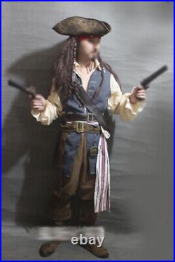 Adult Jack Sparrow Costume Pirates of the Caribbean Cosplay Outfits Halloween