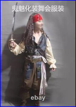 Adult Jack Sparrow Costume Pirates of the Caribbean Cosplay Outfits Halloween