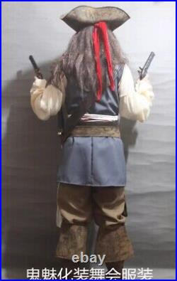 Adult Jack Sparrow Costume Pirates of the Caribbean Cosplay Outfits Halloween