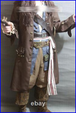 Adult Jack Sparrow Costume Pirates of the Caribbean Cosplay Outfits Halloween