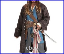 Adult Pirate of the Caribbean Captain Jack Sparrow Costume SIZE M (with defects)