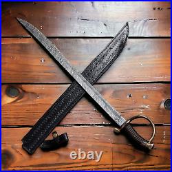 Antiqu Pirates of the Caribbean saber sword Indi Gold Short Sword Damascus steel