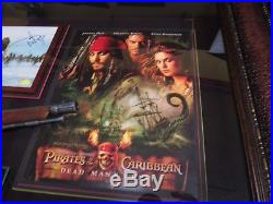 Autographed Johnny Depp Pirates of the Caribbean Shadow Box COA and Movie Prop