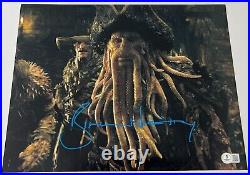 BILL NIGHY SIGNED PIRATES OF THE CARIBBEAN 11x14 PHOTO withPROOF & BECKETT BAS COA