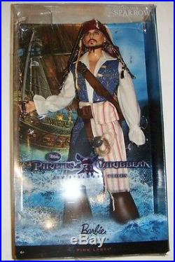 Barbie Ken Pirates of the Caribbean Captain Jack Sparrow Doll NRFB Free Ship U. S