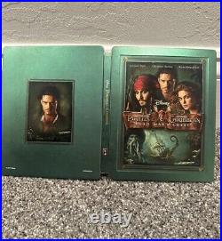 Blu-ray PIRATES OF THE CARIBBEAN x3 1 +2 +3 TRILOGY Steelbooks ZAVVI UK OOP