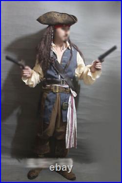 Captain Jack Sparrow Costume Outfits Pirates of the Caribbean Halloween Cosplay