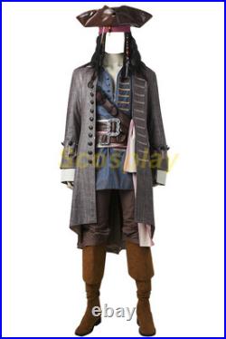 Captain Jack Sparrow Costume Pirates of the Caribbean outfit Cosplay Suit