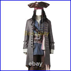 Captain Jack Sparrow Costume Pirates of the Caribbean outfit Cosplay Suit