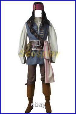 Captain Jack Sparrow Costume Pirates of the Caribbean outfit Cosplay Suit