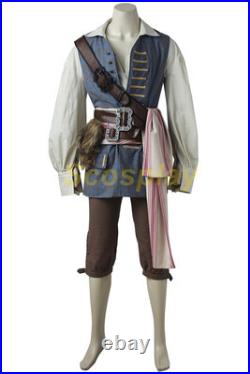 Captain Jack Sparrow Costume Pirates of the Caribbean outfit Cosplay Suit