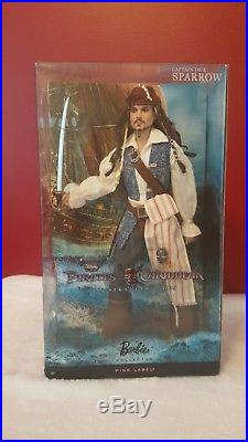 Captain Jack Sparrow Doll Barbie Pirates Of the Caribbean Mattel Pink Label NIB