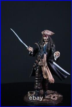 Captain Jack Sparrow Pirates of the Caribbean Statue 3d Model HAND PAINTED