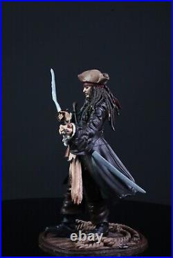 Captain Jack Sparrow Pirates of the Caribbean Statue 3d Model HAND PAINTED