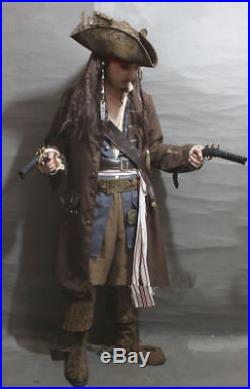 Cosplay Captain Jack Sparrow Costume Suit Pirates Of the Caribbean COS Full Body