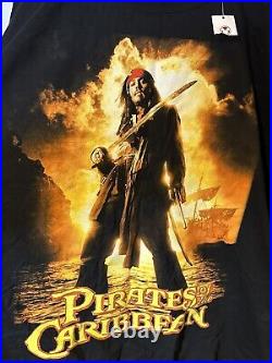 DISNEY STORE Pirates of the Caribbean Johnny Depp JACK SPARROW T Shirt RARE 2004