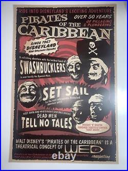 DISNEYLAND PIRATES OF THE CARIBBEAN attraction poster prop 1967-2017