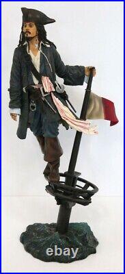 Disney Big Figure Pirates Of The Caribbean Jack Sparrow Statue Brand New Rare