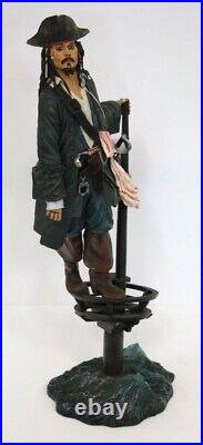 Disney Big Figure Pirates Of The Caribbean Jack Sparrow Statue Brand New Rare