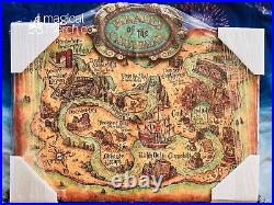 Disney DLR Pirates Of The Caribbean Map Wooden LE Print Dave Avanzino 16x20