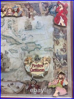 Disney DLR Pirates of the Caribbean Attraction Scene 6 Pin Framed Set