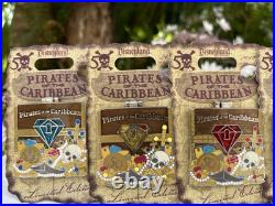 Disney Disneyland Pirates of the Caribbean 50th Anniversary 5 Pin Set LE2500 NEW