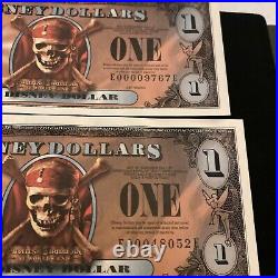 Disney Dollars Pirates Of The Caribbean Mixed Set Uncir. (Sold As Lot Only/Read)